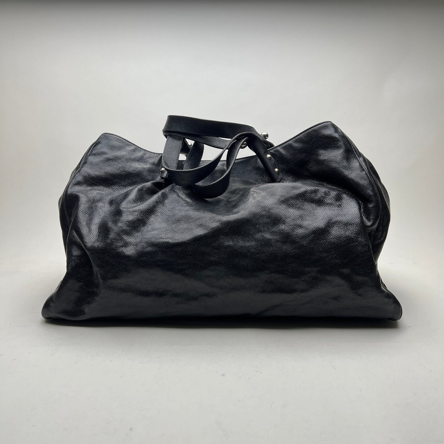 Pocket in the city Black Shoulder Bag in Caviar Leather, Ruthenium hardware