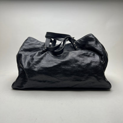 Pocket in the city Black Shoulder Bag in Caviar Leather, Ruthenium hardware