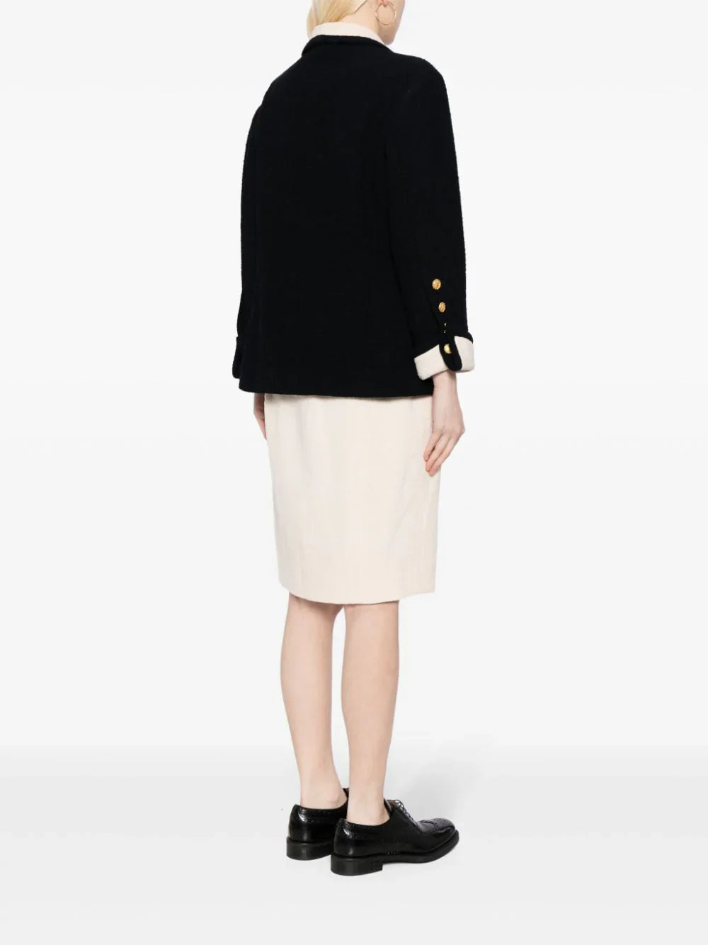 Single-Breasted Bouclé Skirt Suit Set