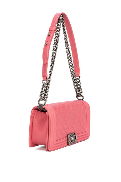 Boy Medium Pink Shoulder Bag in,  hardware