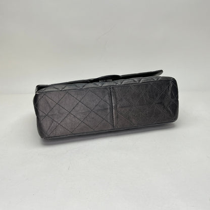 Reissue 2.55 227 Grey Shoulder Bag in Calfskin, Ruthenium hardware