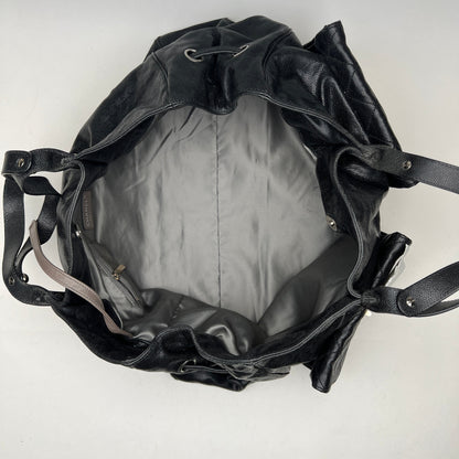 Pocket in the city Black Shoulder Bag in Caviar Leather, Ruthenium hardware