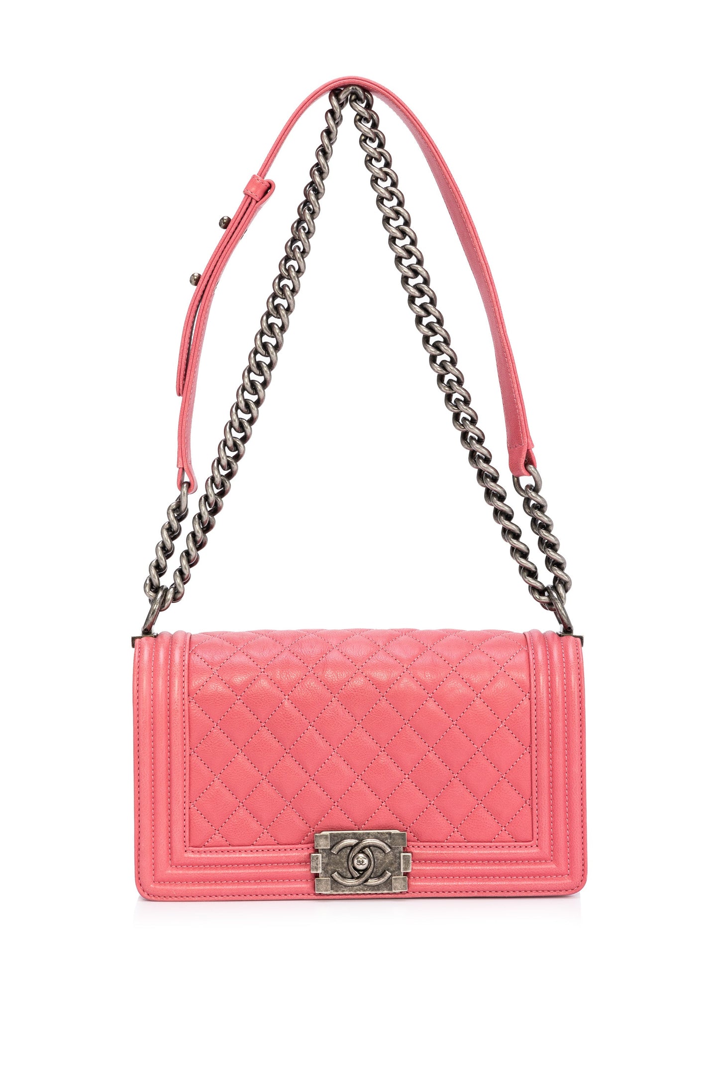Boy Medium Pink Shoulder Bag in,  hardware