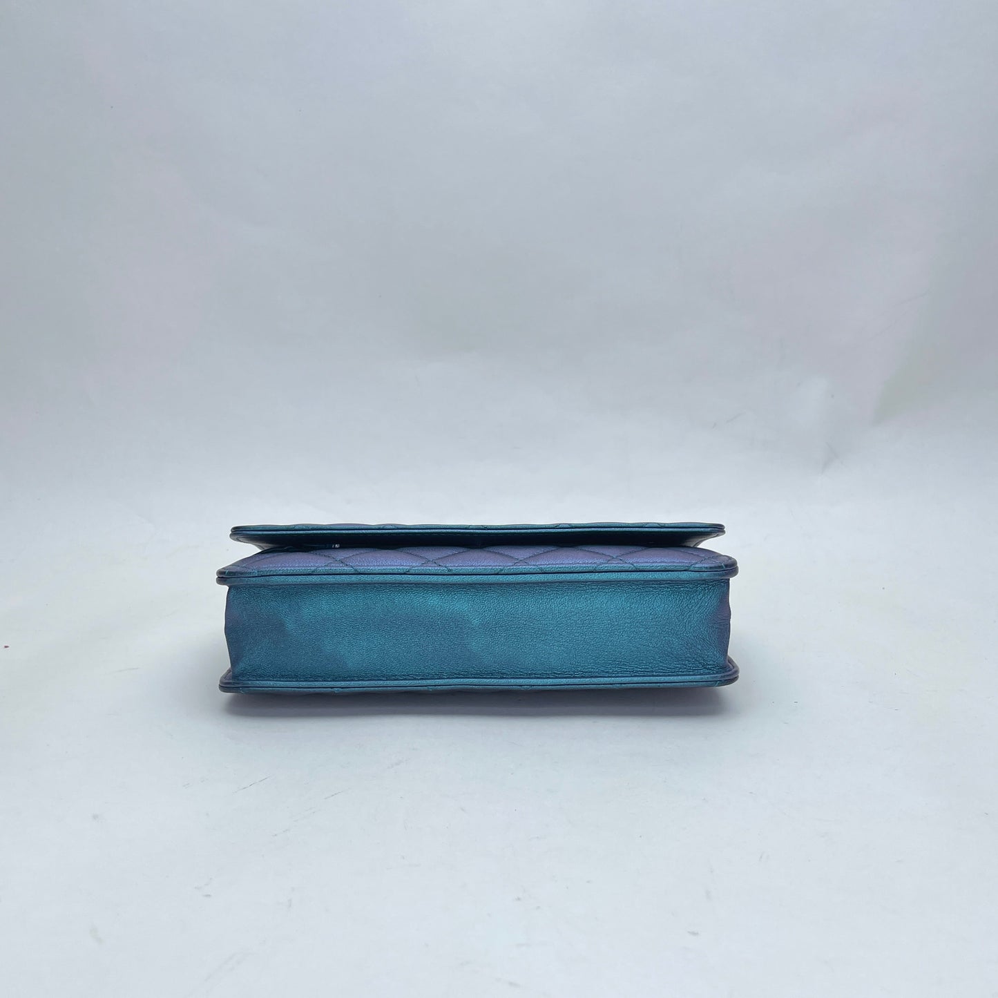 Classic Flap Iridescent Wallet on Chain in Lambskin, Gunmetal hardware