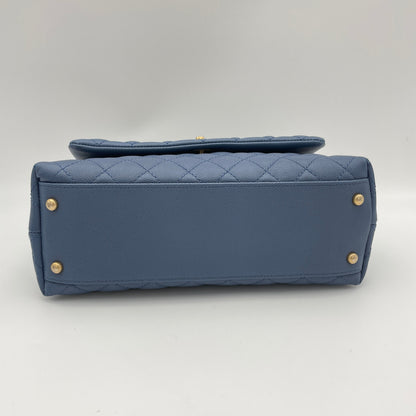Coco Flap Top handle bag in Caviar leather, Gold Hardware