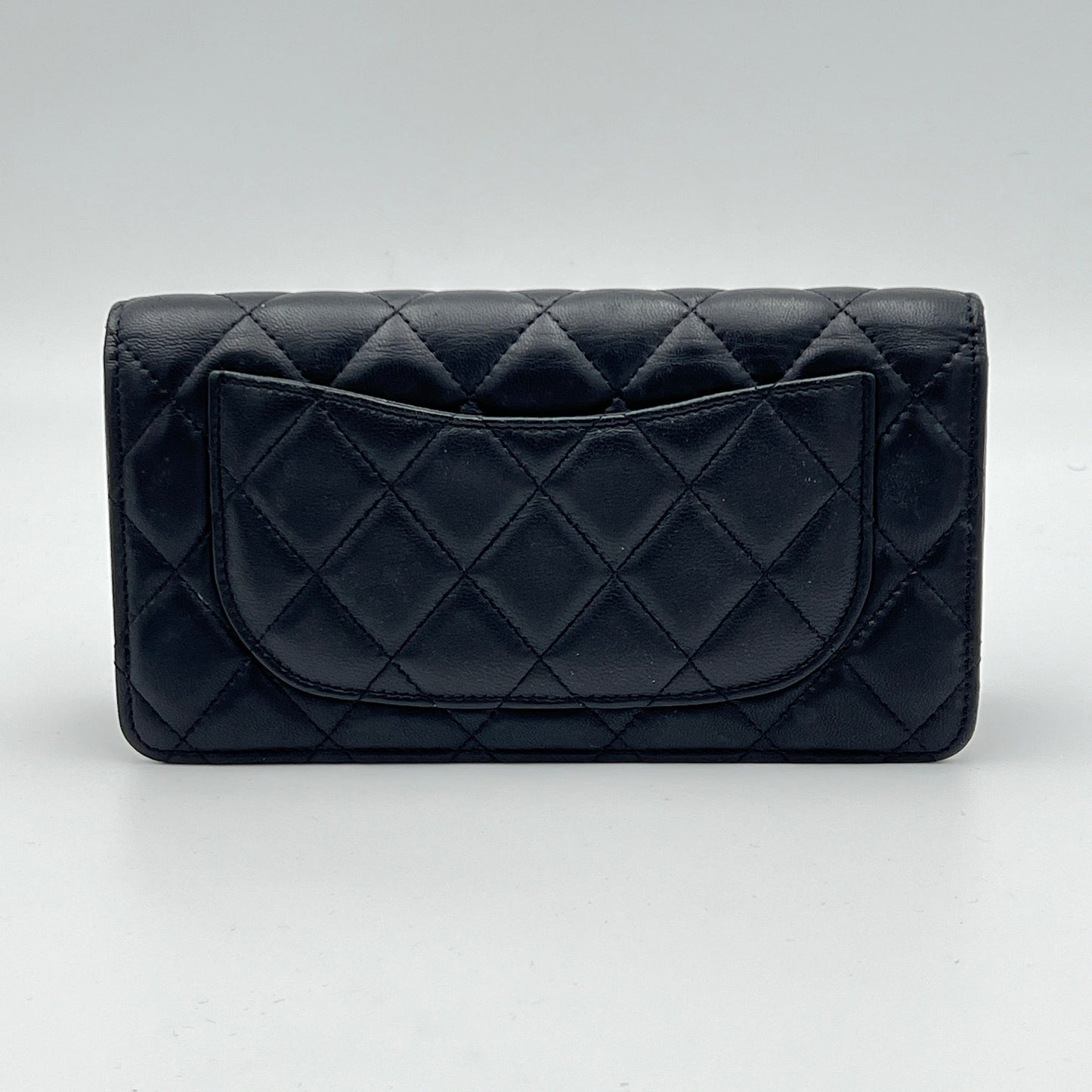 CC Quilted Wallet Black Wallet in Lambskin, Silver hardware