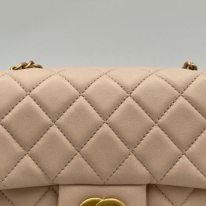 Pearl Crush Pink Crossbody Bag in Lambskin, Gold hardware