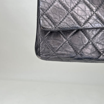 Reissue 2.55 227 Grey Shoulder Bag in Calfskin, Ruthenium hardware