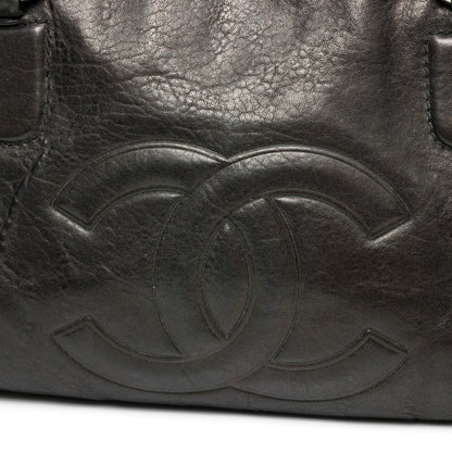Perfect Day Black Shoulder Bag in Calfskin, Silver hardware