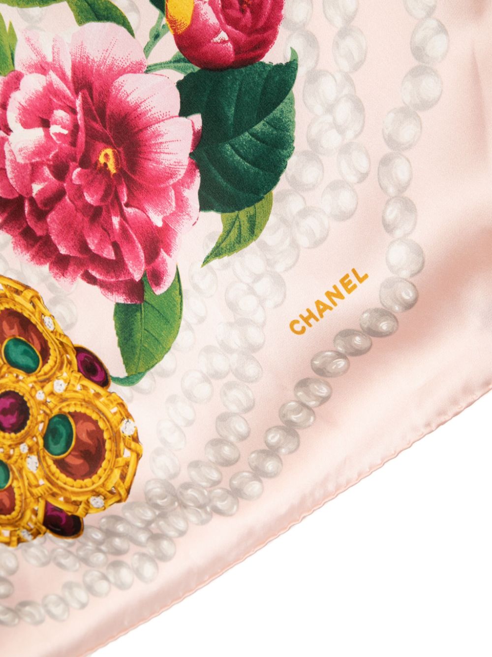 Camellia Pearl Silk Scarf
