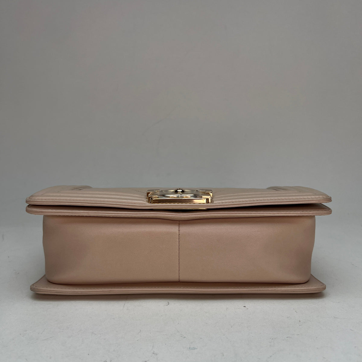 Boy Medium Medium Beige Shoulder Bag in Lambskin, Light Gold hardware