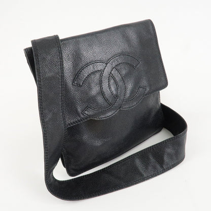 CHANEL COCO Mark Caviarskin Shoulder Bag Crossbody Bag Black