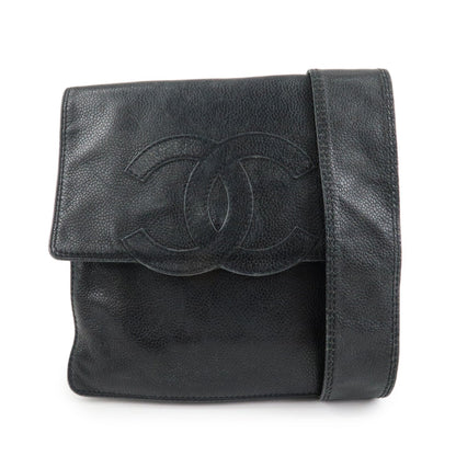 CHANEL COCO Mark Caviarskin Shoulder Bag Crossbody Bag Black