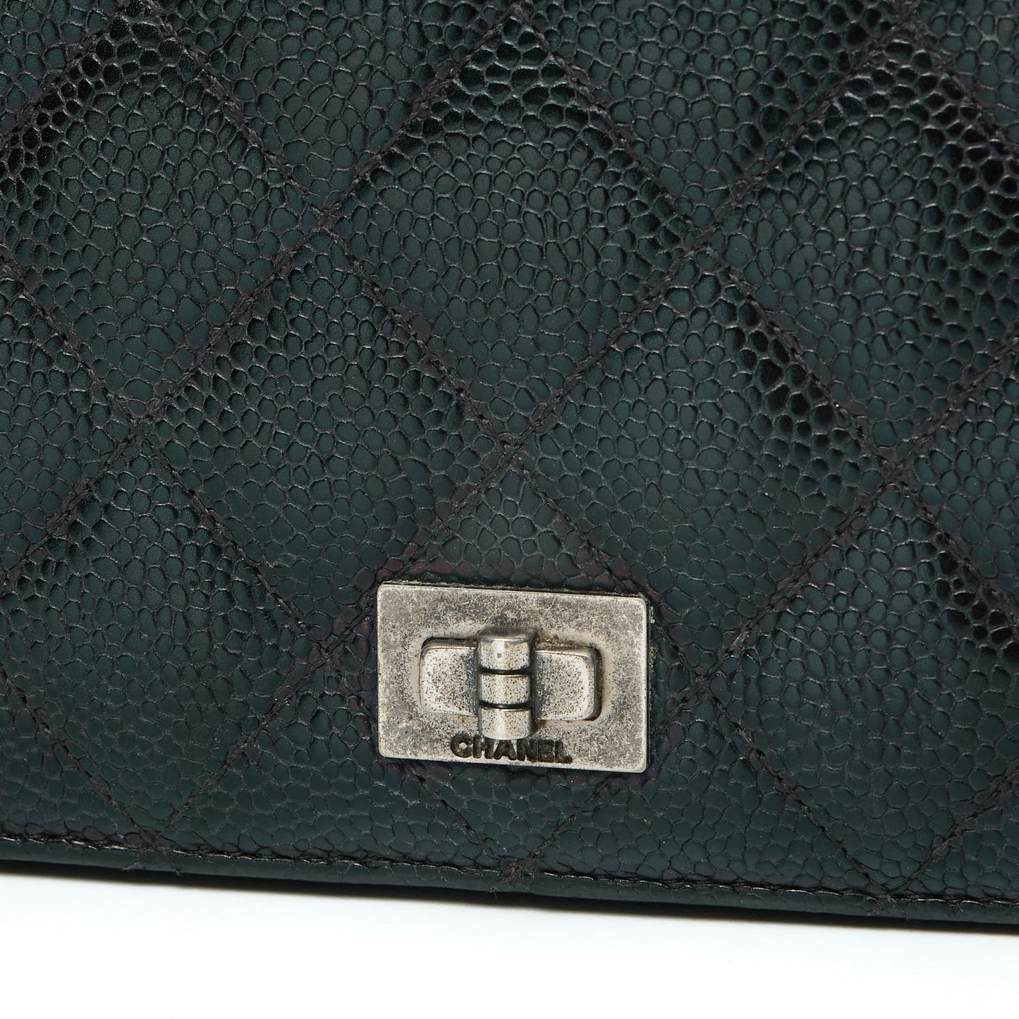 2.55 Reissue Black Wallet in Caviar Leather, Ruthenium hardware