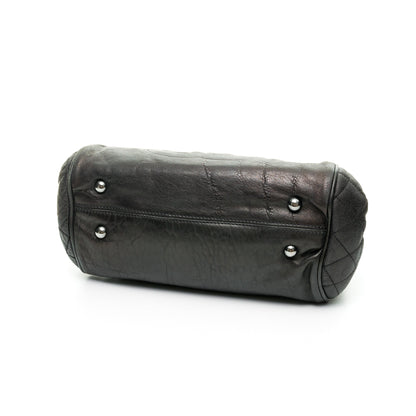 Perfect Day Black Shoulder Bag in Calfskin, Silver hardware