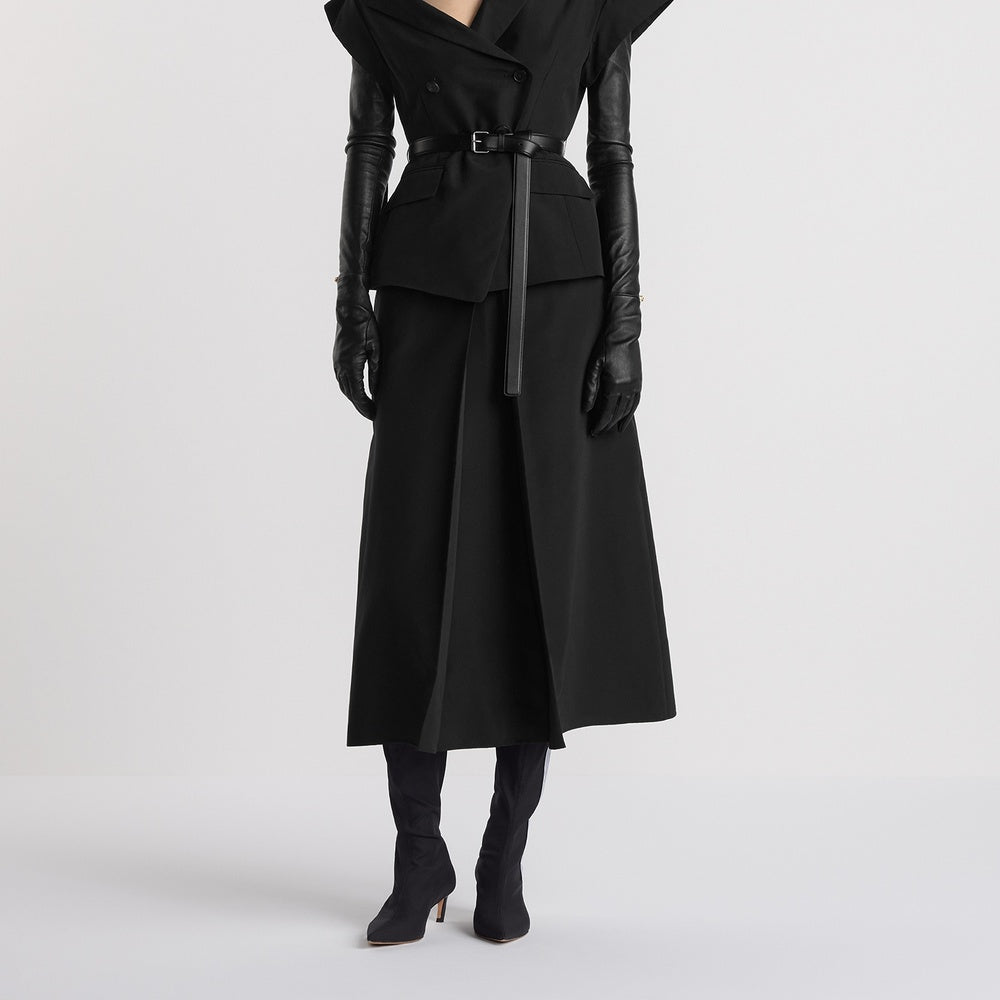 Asymmetric Short-Sleeved Jacket with Belt