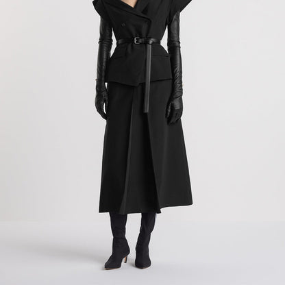 Asymmetric Short-Sleeved Jacket with Belt