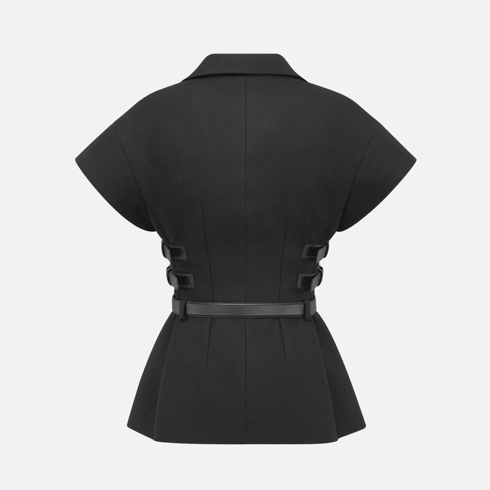 Short-Sleeved Belted Jacket