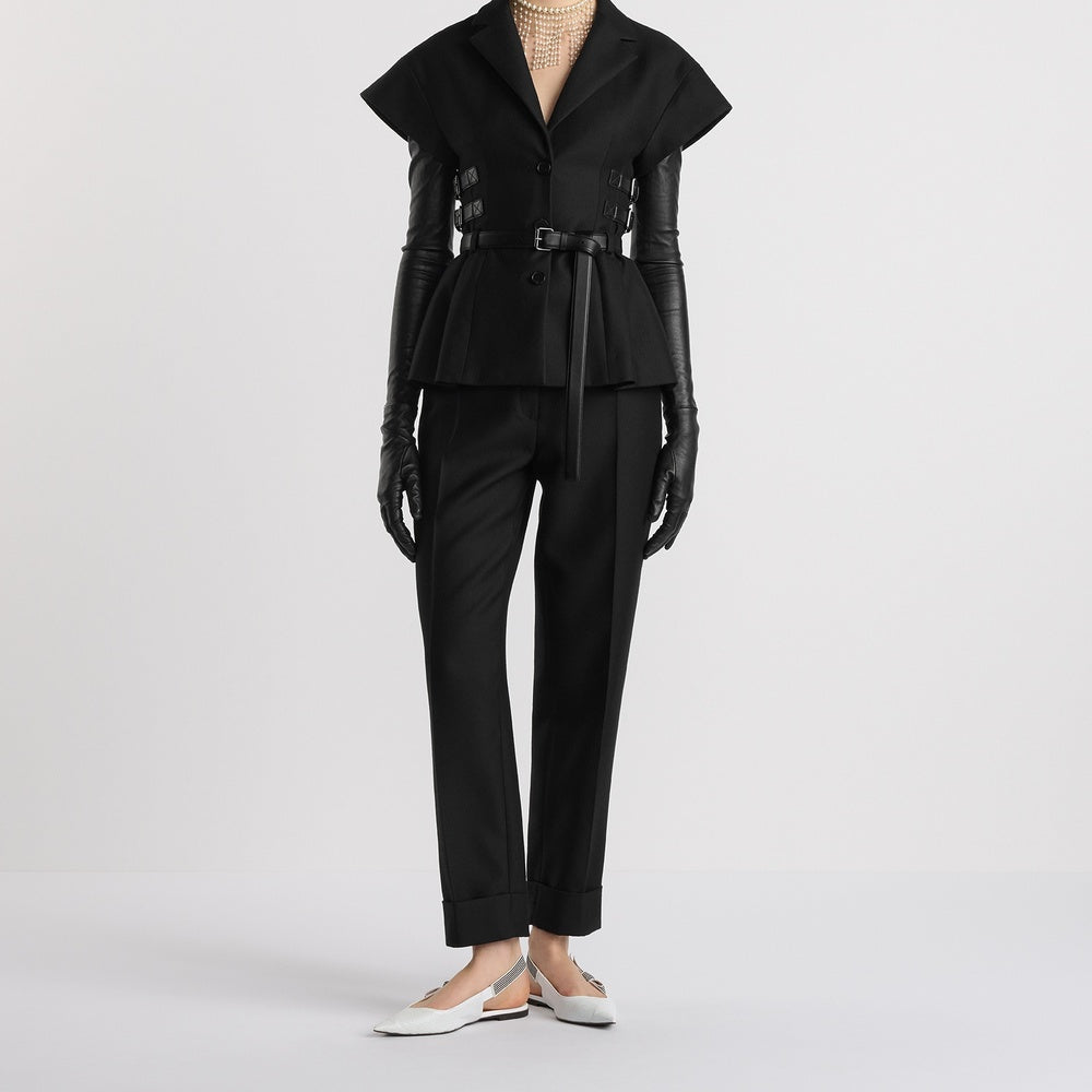 Short-Sleeved Belted Jacket