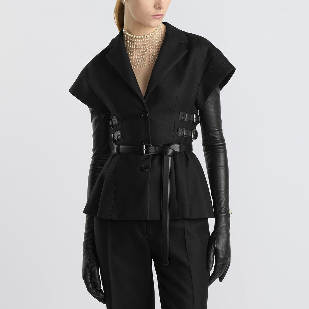 Short-Sleeved Belted Jacket
