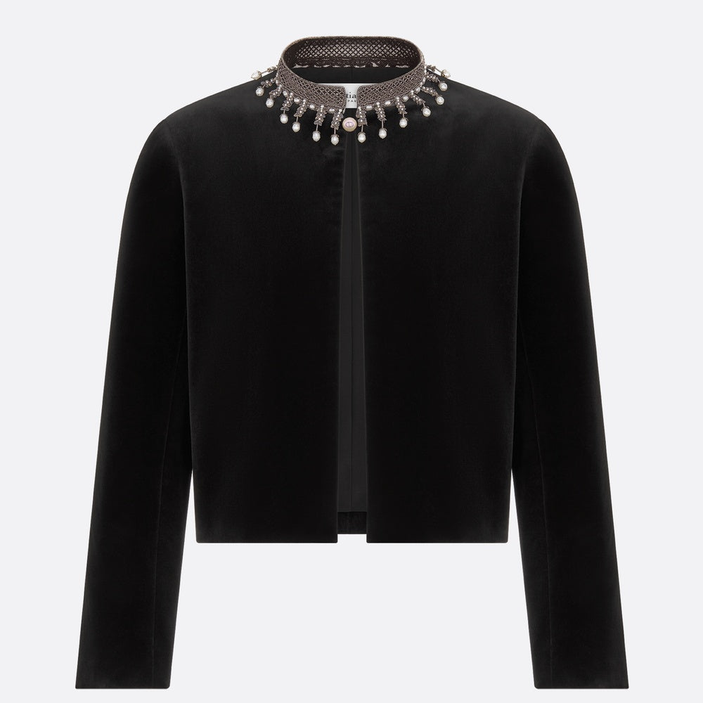 Embroidered Cropped Jacket