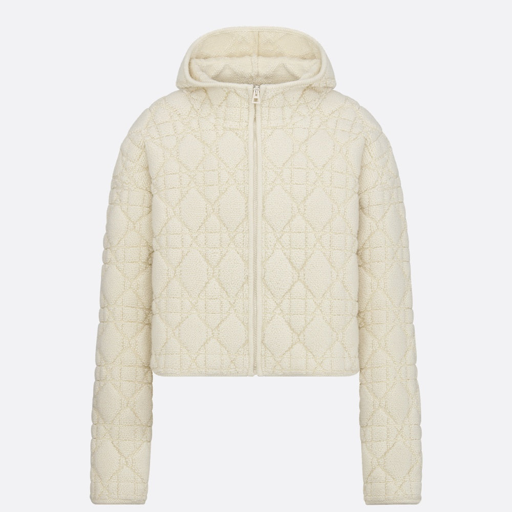 Cannage Zipped Cardigan with Hood