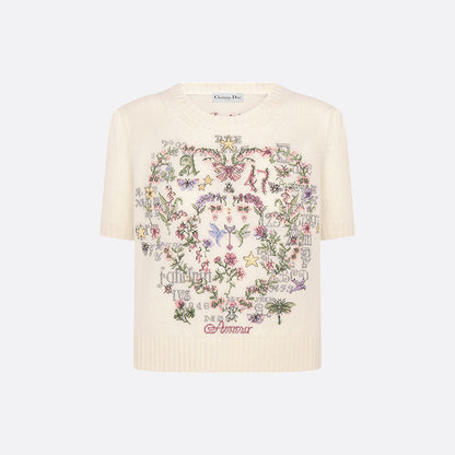 Dioramour Short-Sleeved Embroidered Sweater