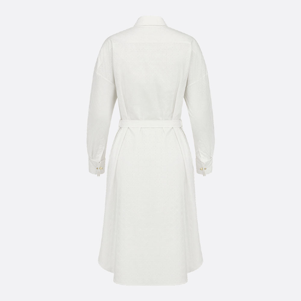 Belted Macrocannage Shirtdress