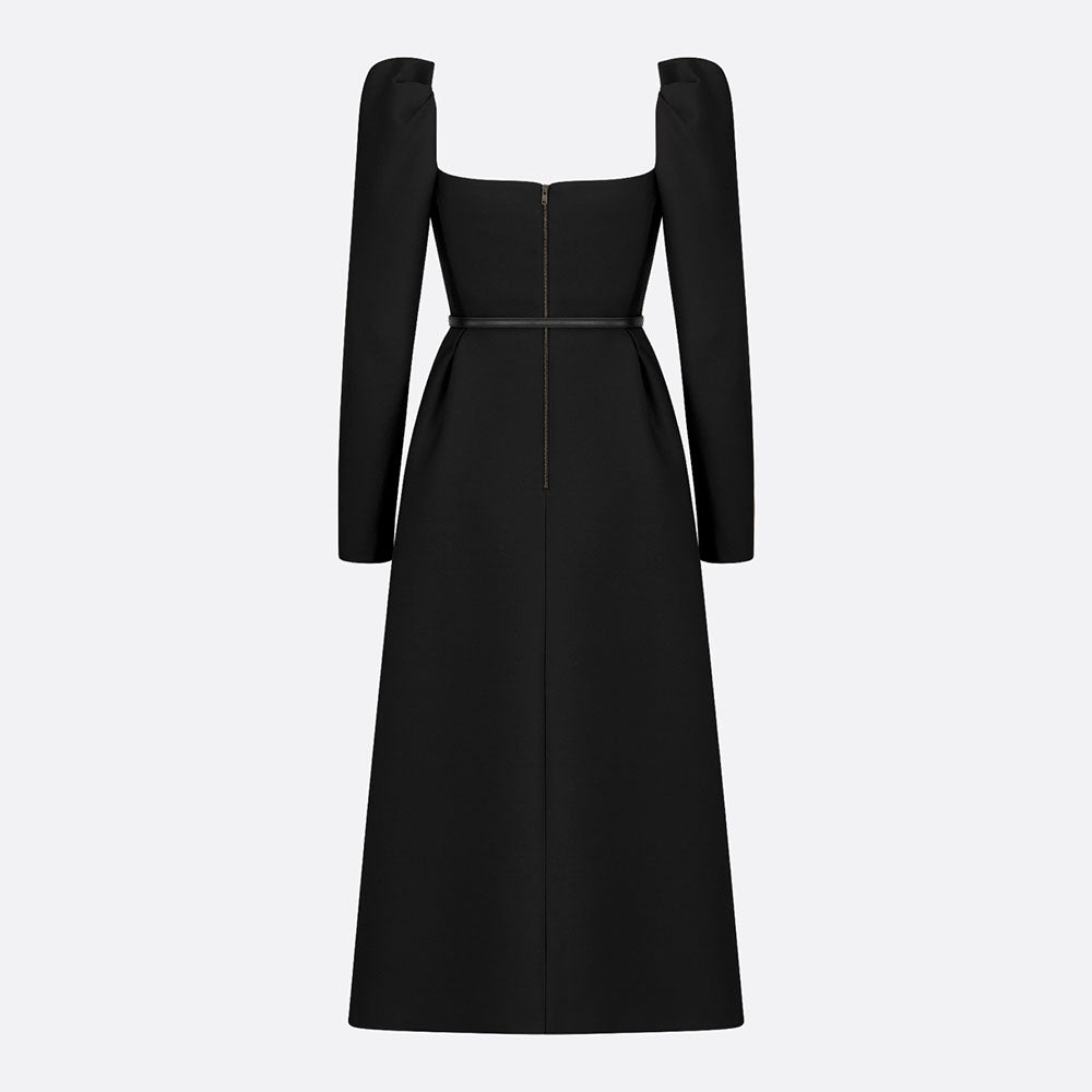 Mid-Length Belted Dress