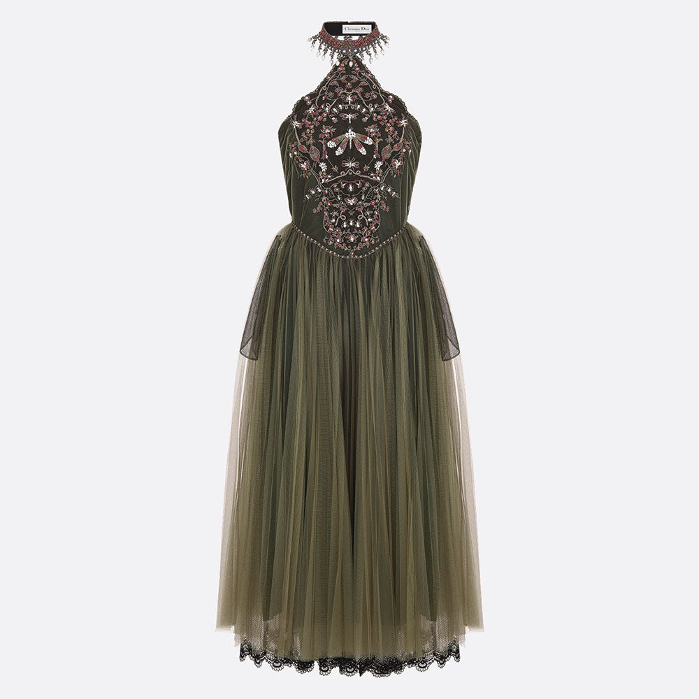 Mid-Length Embroidered Dress