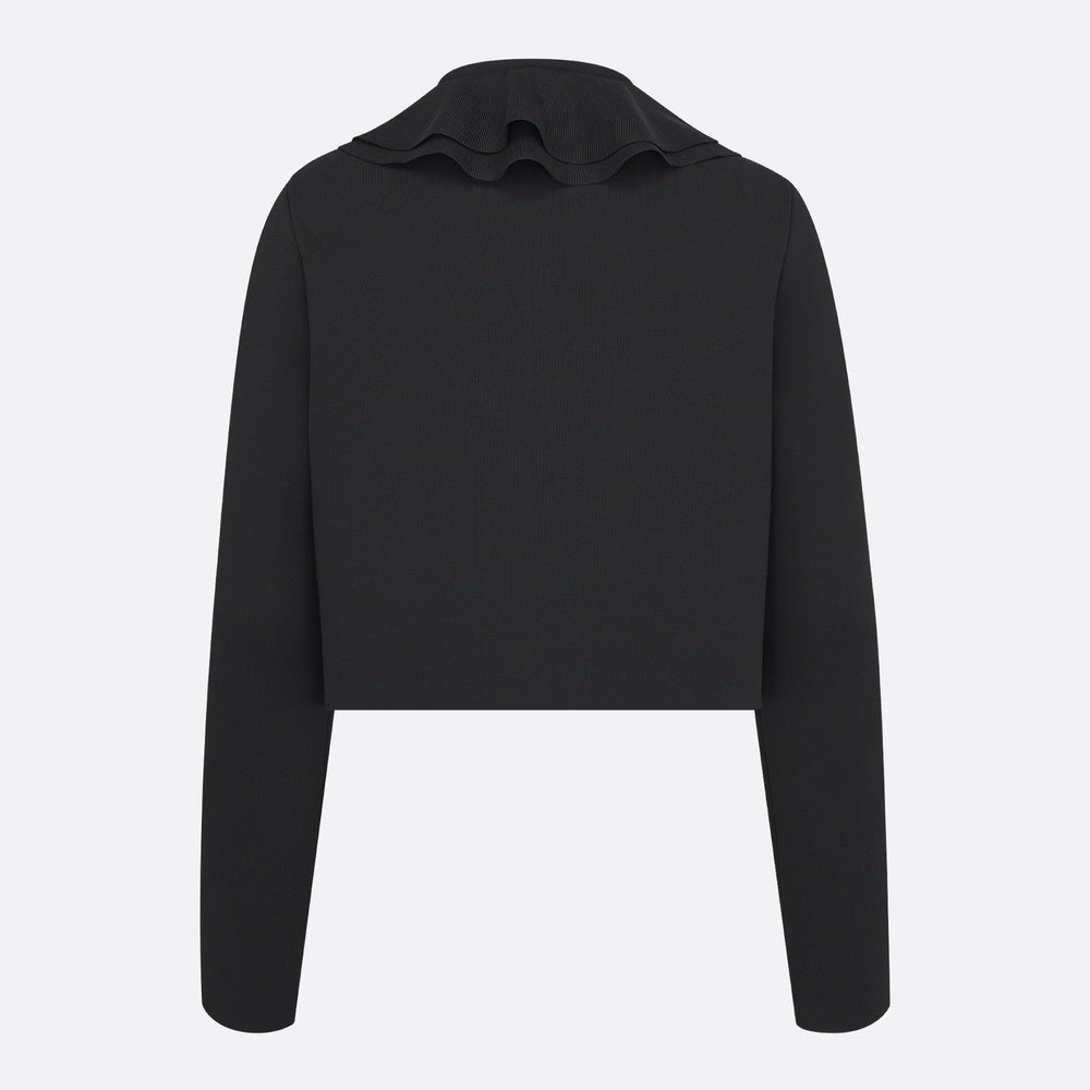 Cropped Jacket with Removable Ruched Collar