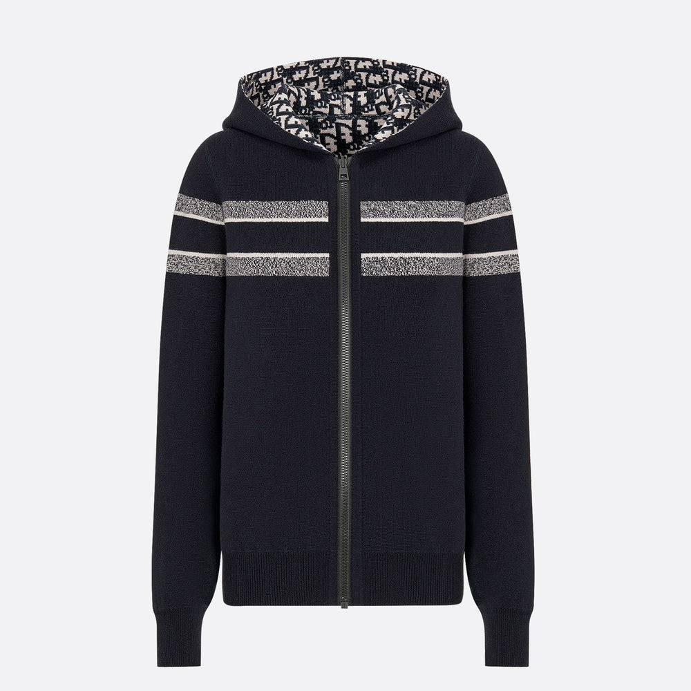Reversible Zipped Cardigan with Hood
