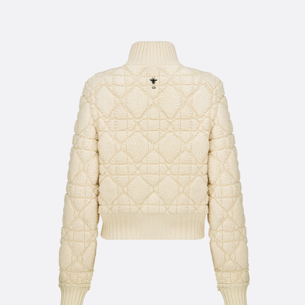 Macrocannage Zipped Cardigan