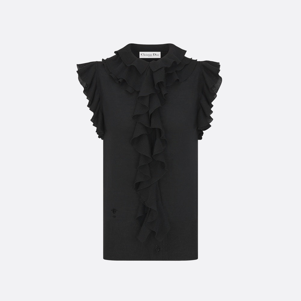 Sleeveless Top with Removable Ruched Collar