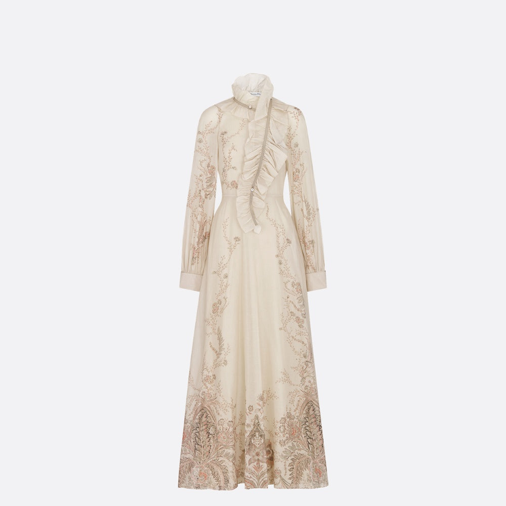 Long Dress with Removable Ruched Collar