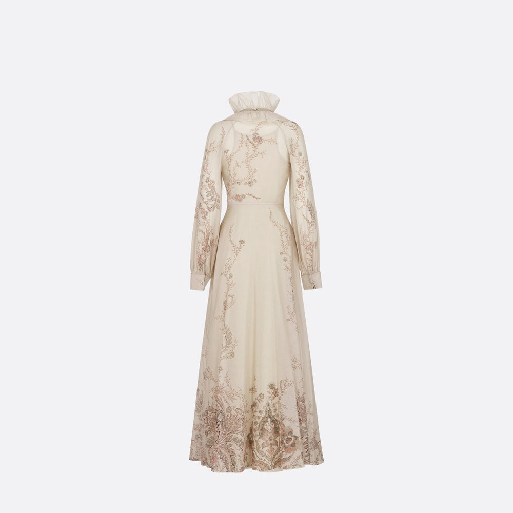 Long Dress with Removable Ruched Collar
