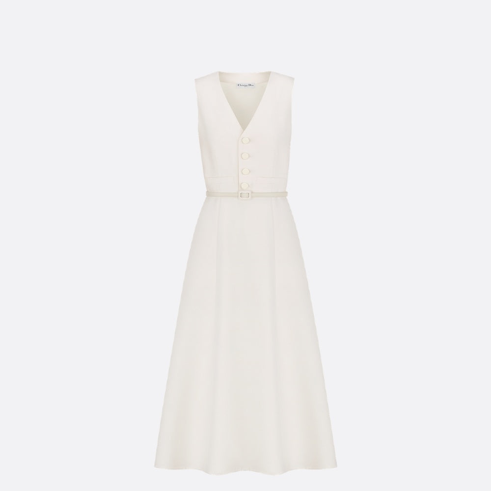 Mid-Length Flared Dress with Belt