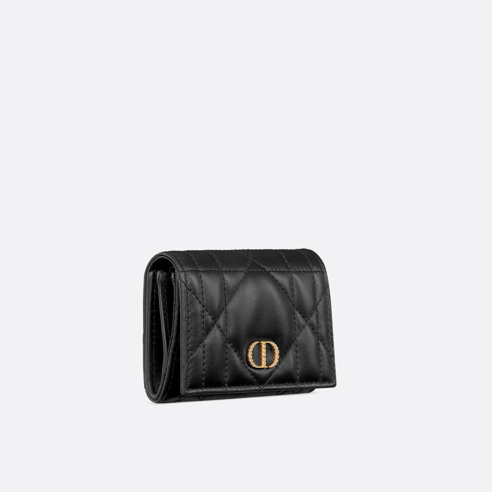 Dior Caro Glycine Wallet with Crystals