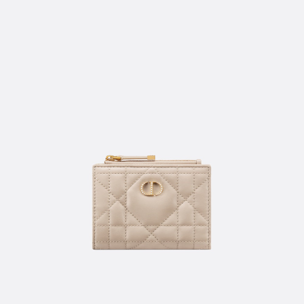 Dior Caro Dahlia Wallet with Crystals