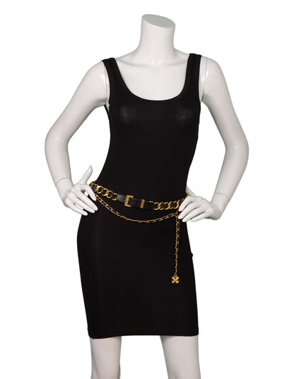 Chanel Vintage 93 Leather Woven Chain Link Belt sz 75