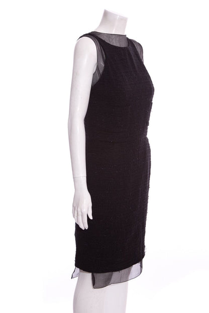 Chanel Pre-Fall '06 Black Tweed/Mesh Dress SZ 38