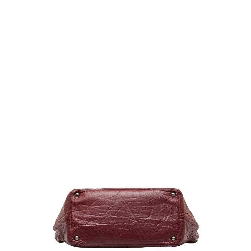 Chanel Big Coca-Cola Chain Tortoise Bag Wine Red  Leather  Chanel