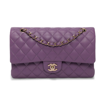 Chanel Purple Quilted Lambskin Medium Classic Flap Bag