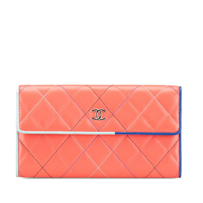 Chanel Coco Mark Matelasse Lambskin Long Wallet