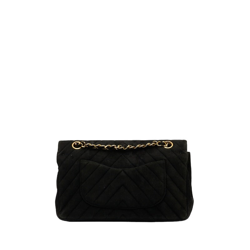 Chanel Mattress 25 Double Flat Chain houlder Bag Black Sweater Lady Chanel