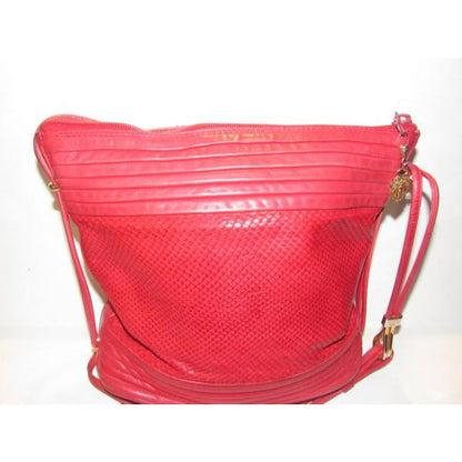 Gucci Vintage Pursesdesigner Purses Red Python Skin Leather And Red Leather Satchel