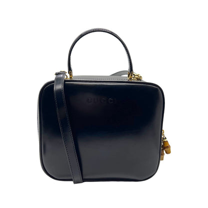 Gucci Vintage Black Leather Vanity Cosmetic Case