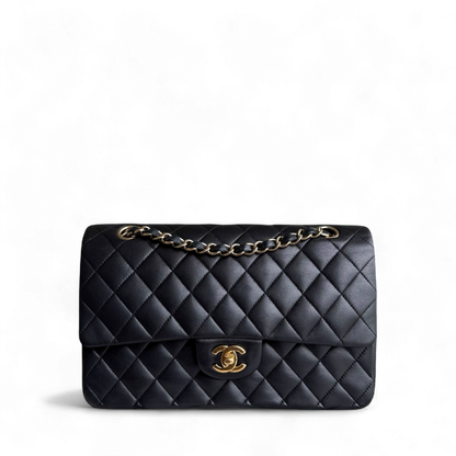 Chanel Classic Flap Medium - 25CM Quilted Lambskin Black Gold Hardware Series 13