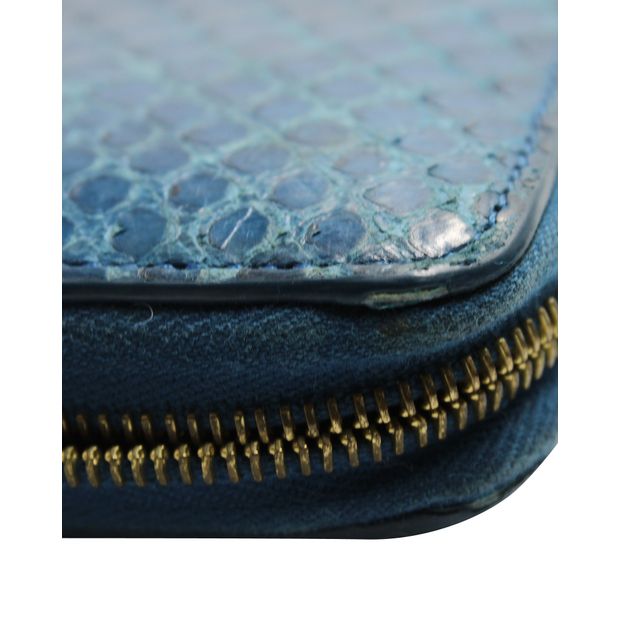 Celine Blue Python Leather Wallet