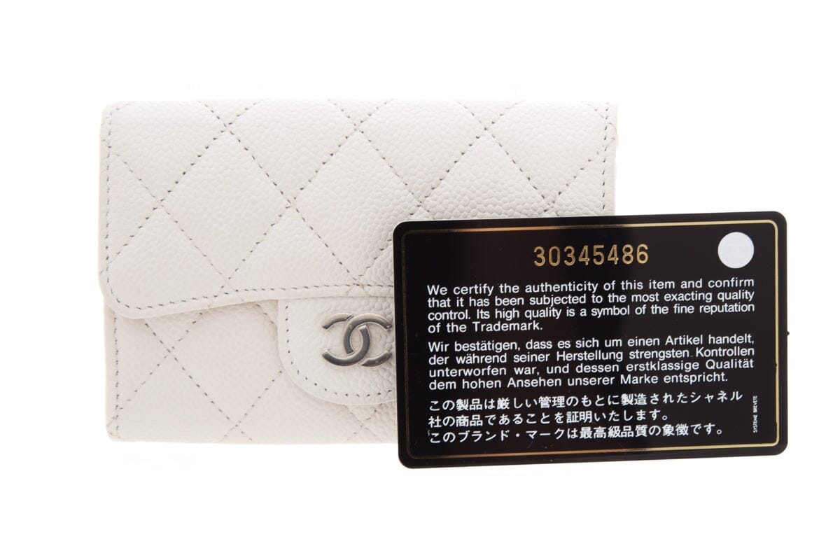 Chanel White Quilted Card Holder NWT